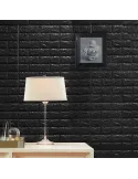 Set 5 x tapet autoadeziv spuma moale 3D, 77x70 cm-negru