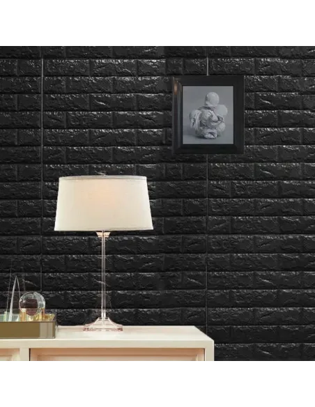 Set 5 x tapet autoadeziv spuma moale 3D, 77x70 cm-negru
