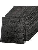 Set 5 x tapet autoadeziv spuma moale 3D, 77x70 cm-negru