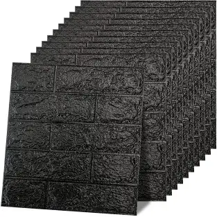 Set 5 x tapet autoadeziv spuma moale 3D, 77x70 cm-negru
