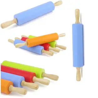 Sucitor rotativ din silicon cu manere de lemn