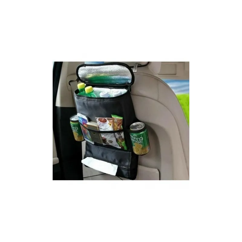 Organizator scaun auto cu buzunar termoizolant si suport cutie servetele