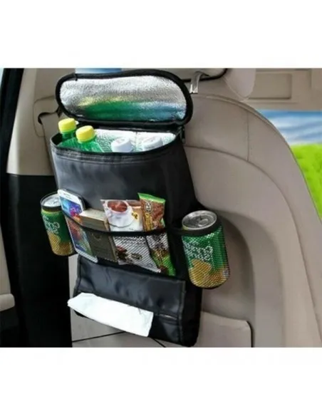 Organizator scaun auto cu buzunar termoizolant si suport cutie servetele