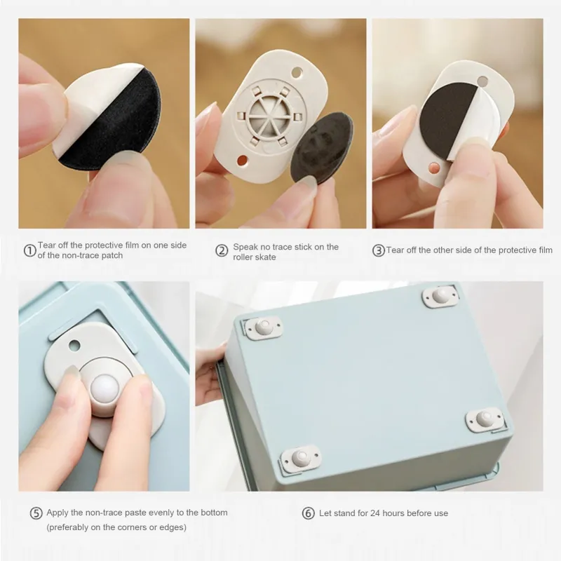 Set 4 x rotite pivotante cu adeziv de lipit