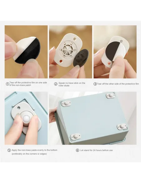 Set 4 x rotite pivotante cu adeziv de lipit