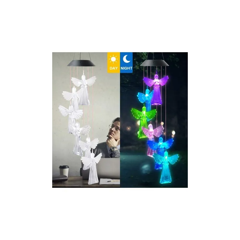 Set 2 x Decoratiune solara de gradina, 6 Ingerasi