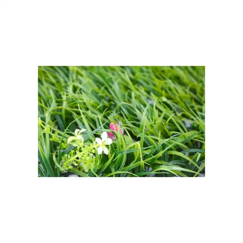 Gard cu iarba decor cu floricele, 60x40cm