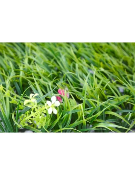 Gard cu iarba decor cu floricele, 60x40cm