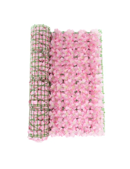 Gard artificial cu flori 100x100 cm