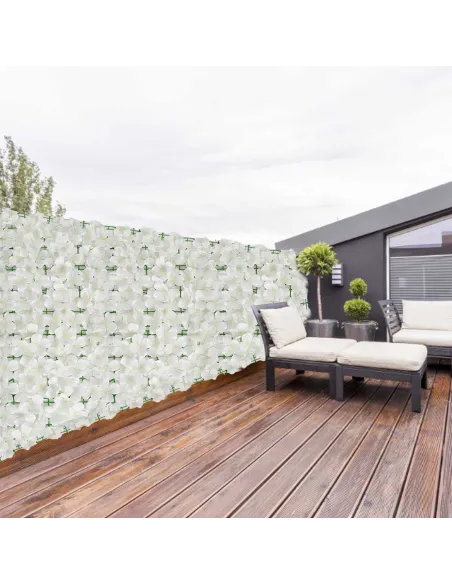 Gard artificial cu flori 100x100 cm