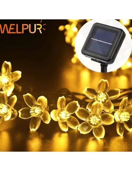 Set 2 x Instalatie solara floricele , 50 led-uri