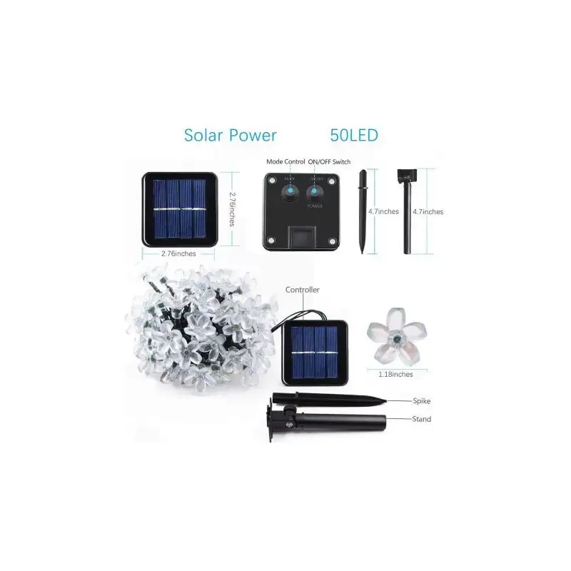 Set 2 x Instalatie solara floricele , 50 led-uri