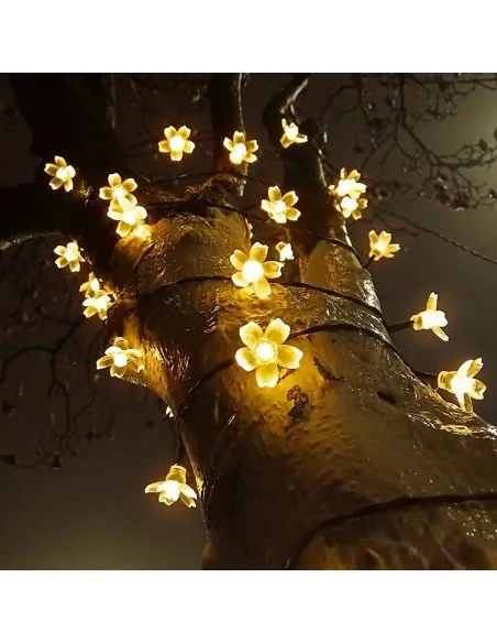 Set 2 x Instalatie solara floricele , 50 led-uri