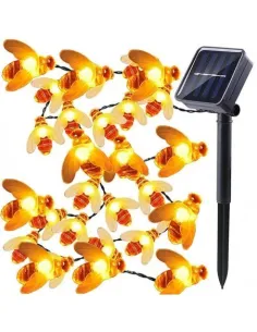 Set 2 x Instalatie solara albinute, 50 led-uri multicolor