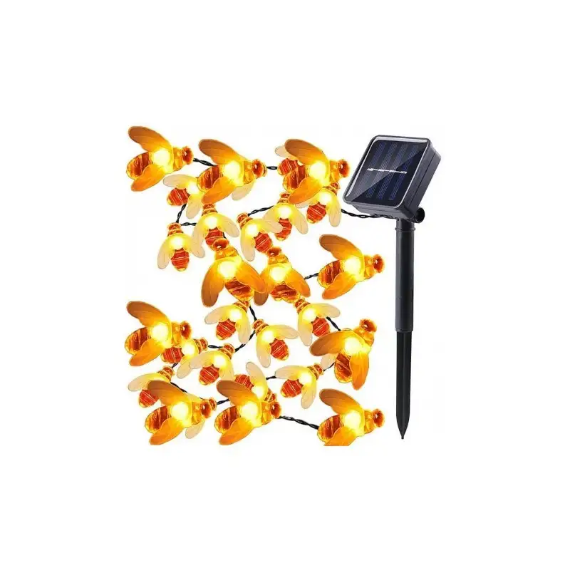 Set 2 x Instalatie solara albinute, 50 led-uri multicolor