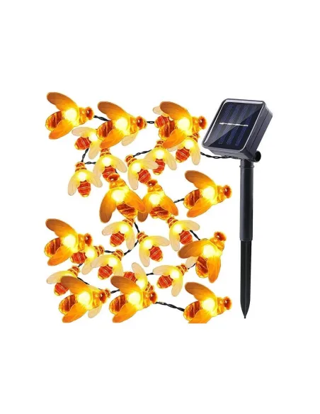 Set 2 x Instalatie solara albinute, 50 led-uri multicolor