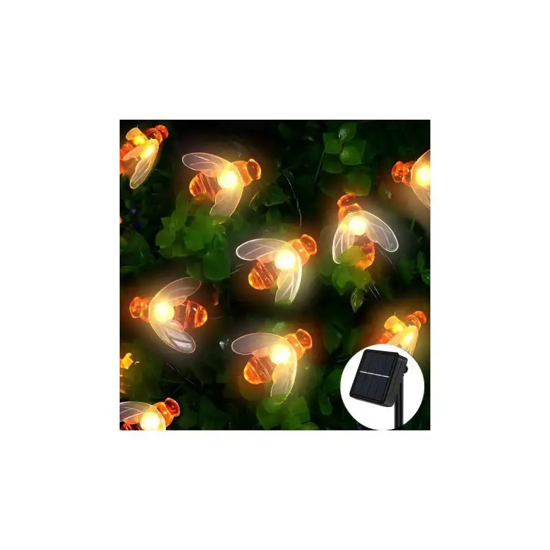 Set 2 x Instalatie solara albinute, 50 led-uri multicolor