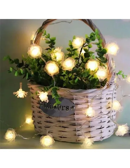 Set 2 x Instalatie solara 50 LED trandafiri
