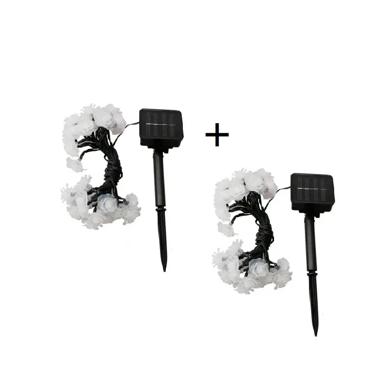 Set 2 x Instalatie solara 50 LED trandafiri