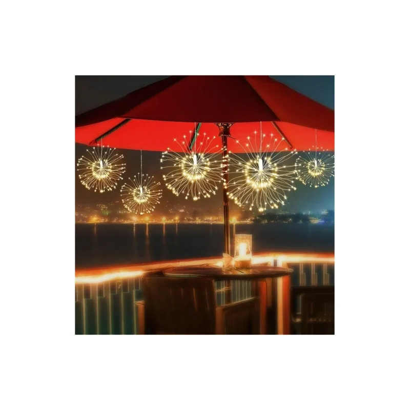 Set 3 x Instalație Tip Artificii 96 LED – Interconectabil, Diverse Culori, Interior & Exterior