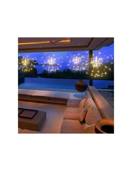 Set 3 x Instalație Tip Artificii 96 LED – Interconectabil, Diverse Culori, Interior & Exterior