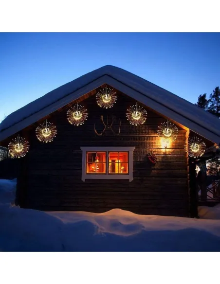 Set 3 x Instalație Tip Artificii 96 LED – Interconectabil, Diverse Culori, Interior & Exterior