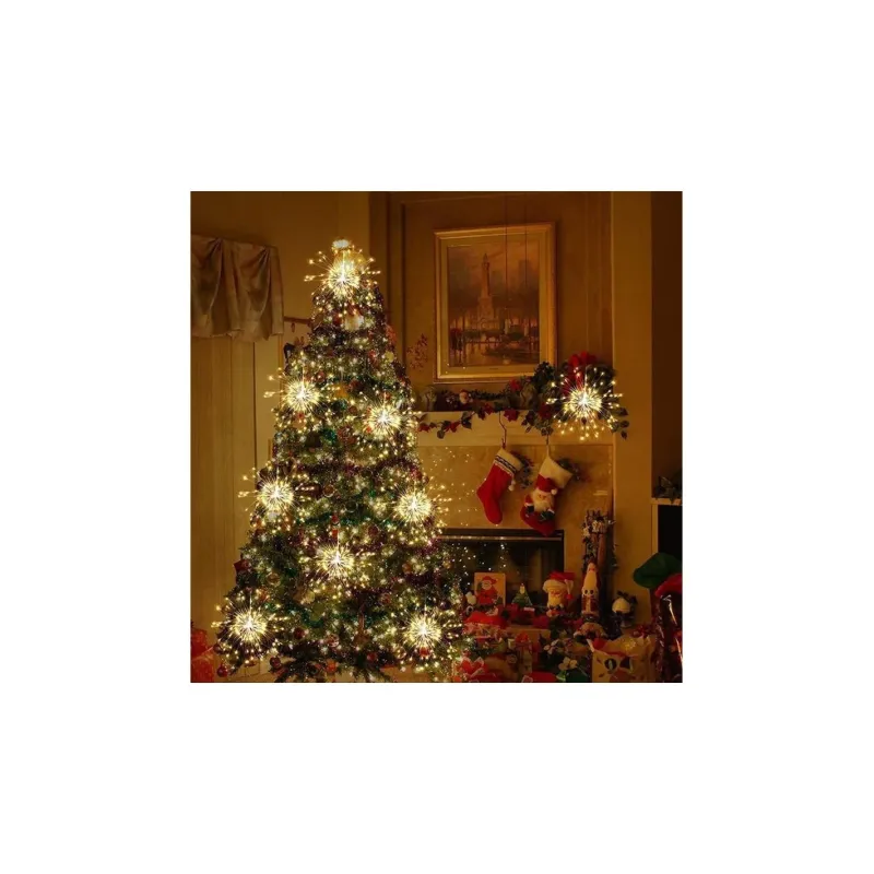 Set 3 x Instalație Tip Artificii 96 LED – Interconectabil, Diverse Culori, Interior & Exterior