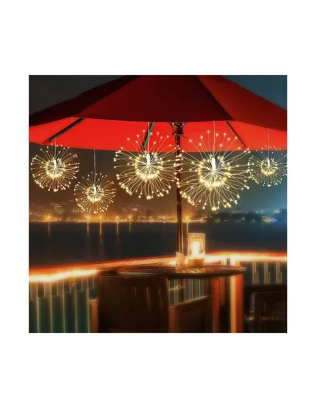 Set 2 x Instalație Tip Artificii 96 LED – Interconectabil, Diverse Culori, Interior & Exterior