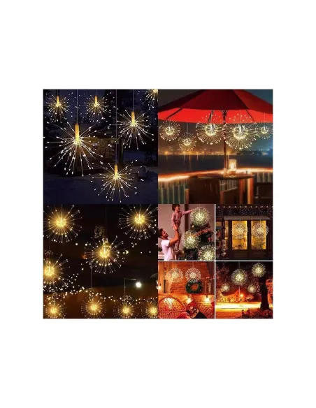 Set 2 x Instalație Tip Artificii 96 LED – Interconectabil, Diverse Culori, Interior & Exterior