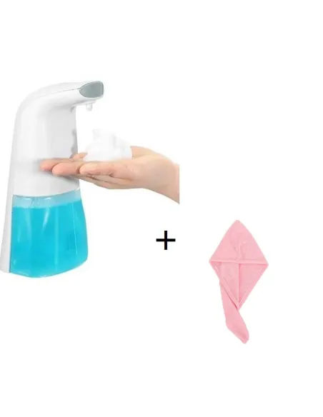 Dozator de sapun tip spuma cu senzor +prosop-turban pentru uscarea părului