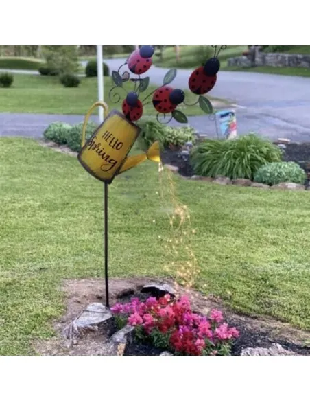 Set 2 x Stropitoare solara cu buburuze , lampa decorativa pentru gradina