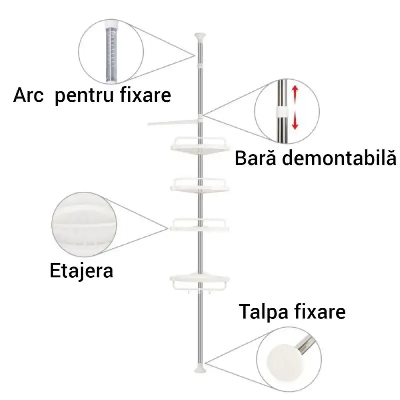Etajera colt pentru baie multi corner shelf