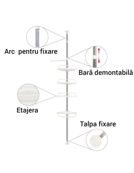 Etajera colt pentru baie multi corner shelf