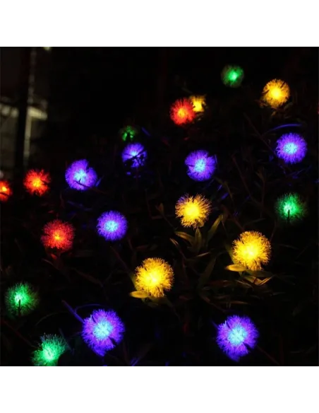 Instalatie solara tip snowball cu 50 leduri multicolor
