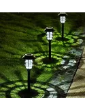 Set 6 lampi solare pentru gradina, Alb rece, 40 cm, LED RGB