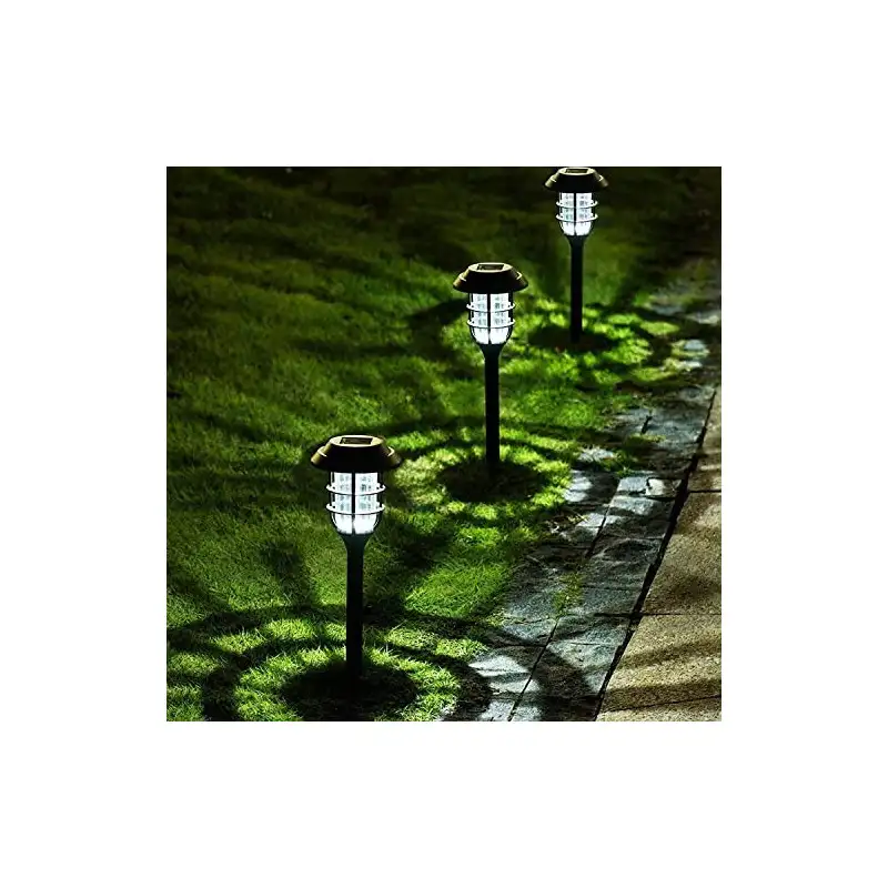 Set 6 lampi solare pentru gradina, Alb rece, 40 cm, LED RGB