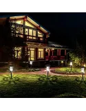 Set 6 lampi solare pentru gradina, Alb rece, 40 cm, LED RGB