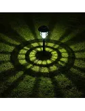 Set 6 lampi solare pentru gradina, Alb rece, 40 cm, LED RGB