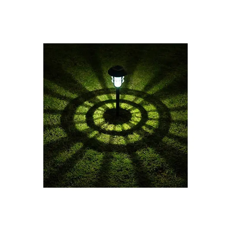 Set 6 lampi solare pentru gradina, Alb rece, 40 cm, LED RGB