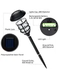 Set 6 lampi solare pentru gradina, Alb rece, 40 cm, LED RGB
