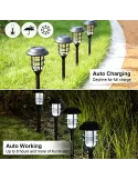 Set 6 lampi solare pentru gradina, Alb rece, 40 cm, LED RGB