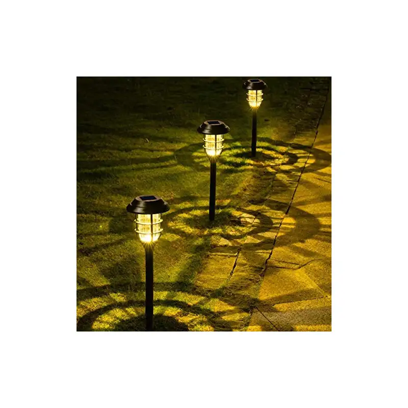 Set 6 lampi solare pentru gradina, Alb rece, 40 cm, LED RGB