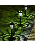 Set 6 lampi solare pentru gradina, Alb rece, 40 cm, LED RGB