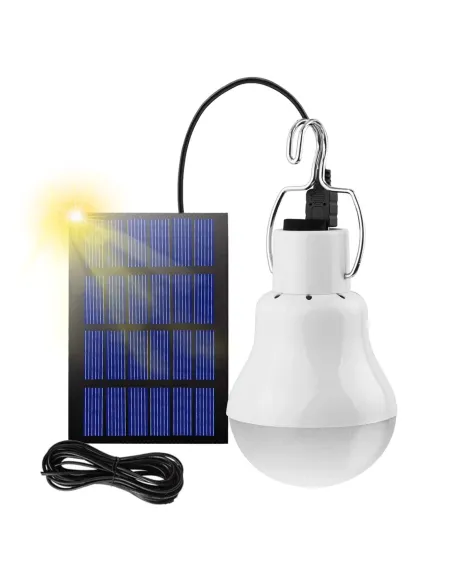 St 3 x bec portabil cu panou solar si carlig , 20 led