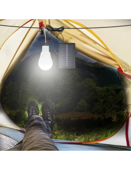 St 3 x bec portabil cu panou solar si carlig , 20 led