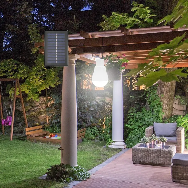 St 3 x bec portabil cu panou solar si carlig , 20 led