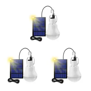 St 3 x bec portabil cu panou solar si carlig , 20 led