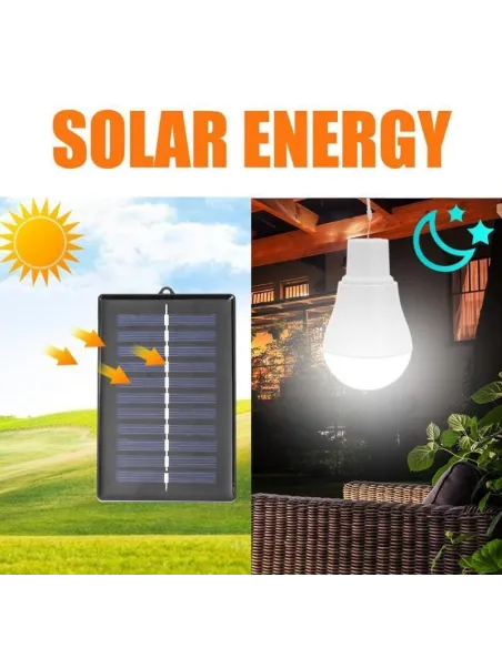 St 3 x bec portabil cu panou solar si carlig , 20 led