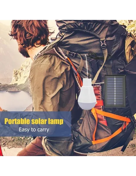 St 3 x bec portabil cu panou solar si carlig , 20 led