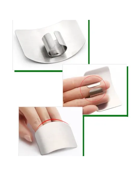 Set 2 x Protectie degete pentru feliere alimente, reglabil, otel inoxidabil